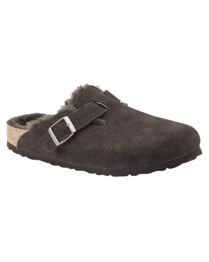 Boston Mocca Shearling Suede Leather Sandals