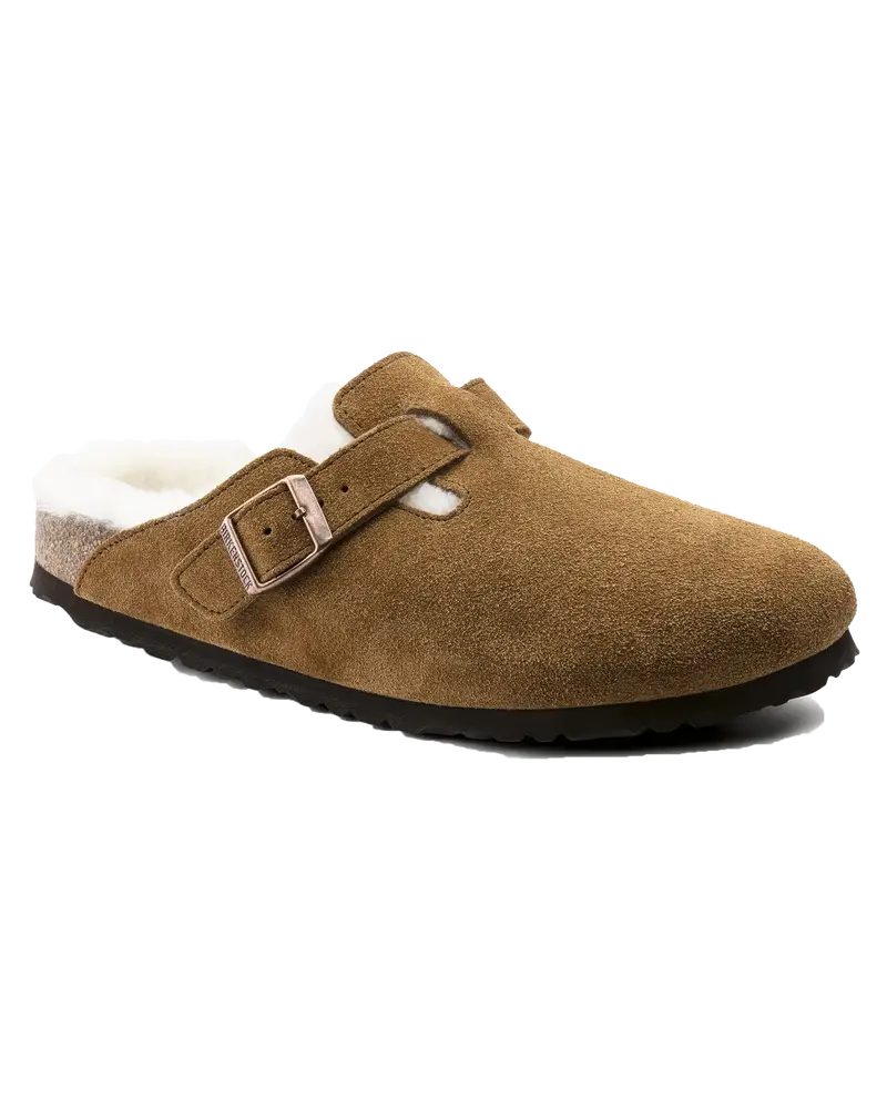 Boston Shearling-Lined Slippers – Luxe Mink-Colored Indoor/Outdoor Wear