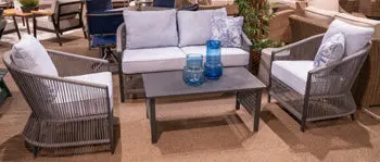 Bridges Beach Outdoor Furniture Set – Love Seat, Chairs & Table (4-Piece)