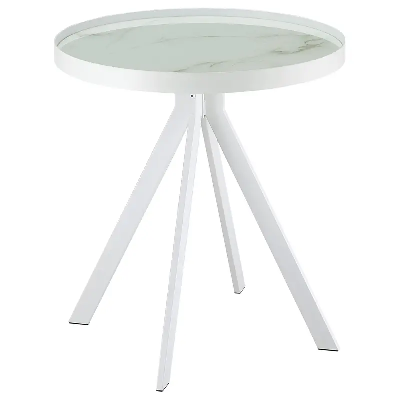 Briggs Modern End Table with Metal Base and Wood Top