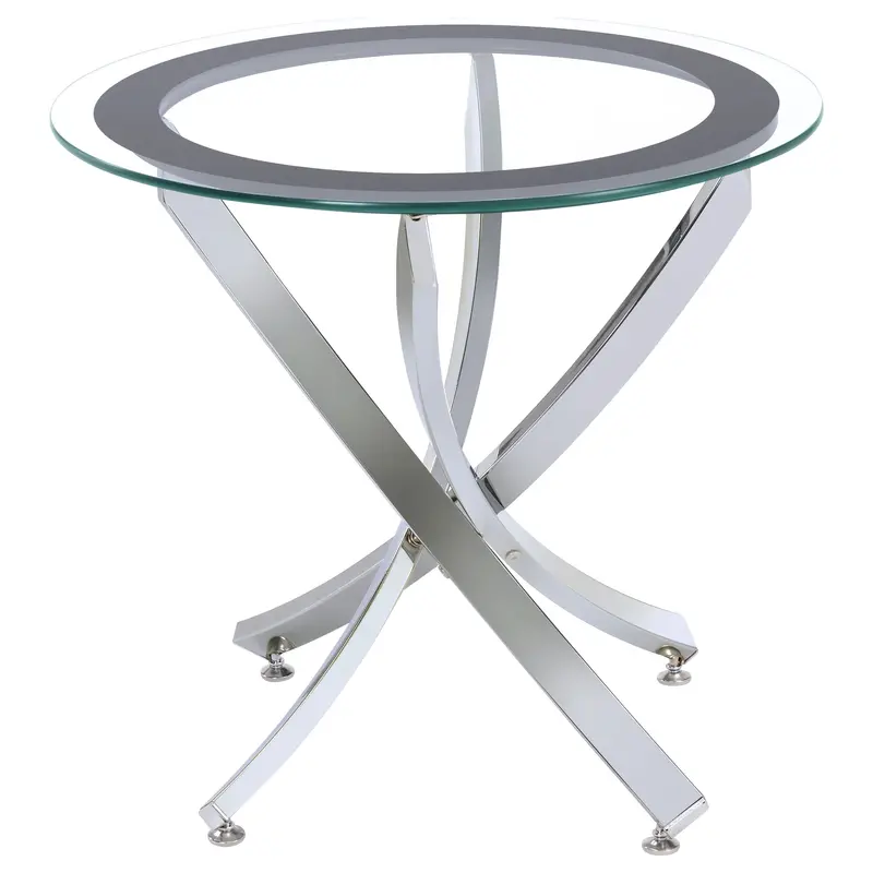 Brooke Round End Table with Solid Wood Top