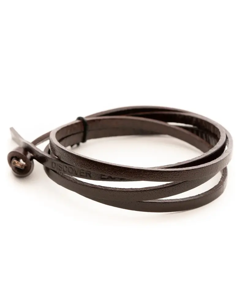 Brown Leather Wrap Bracelet – Natural Tone