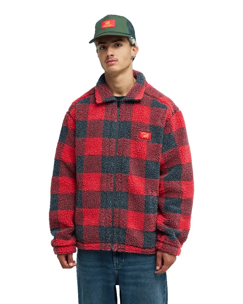 Buffalo Sherpa Bob Marley Jacket in Salsa Red