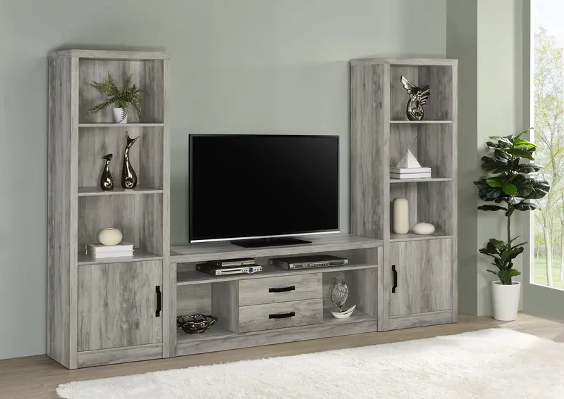 Burke Wall-Mounted Entertainment Center with Adjustable Shelves