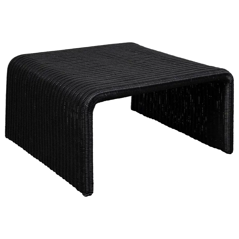 Cahya Oval Coffee Table with Solid Wood Base