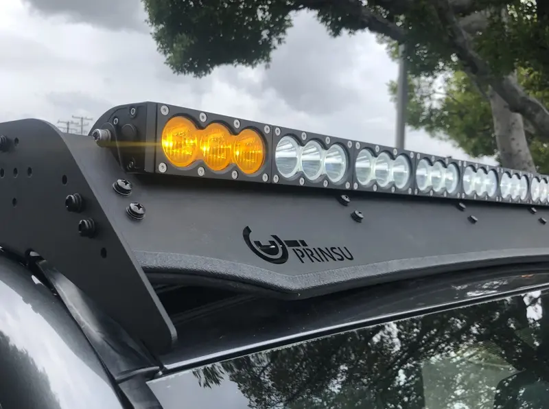 Cali Raised Prinsu LED Light Bar Mount with Amber/White Dual-Function Lighting
