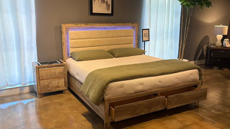 Callie Brown Full Size Bedroom Set – Bed, Dresser, Mirror & Nightstand