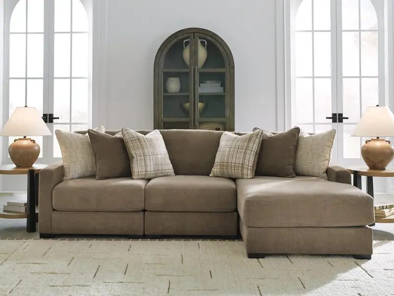 Camellia-Court L-Shaped Sectional Sofa with Integrated Chaise