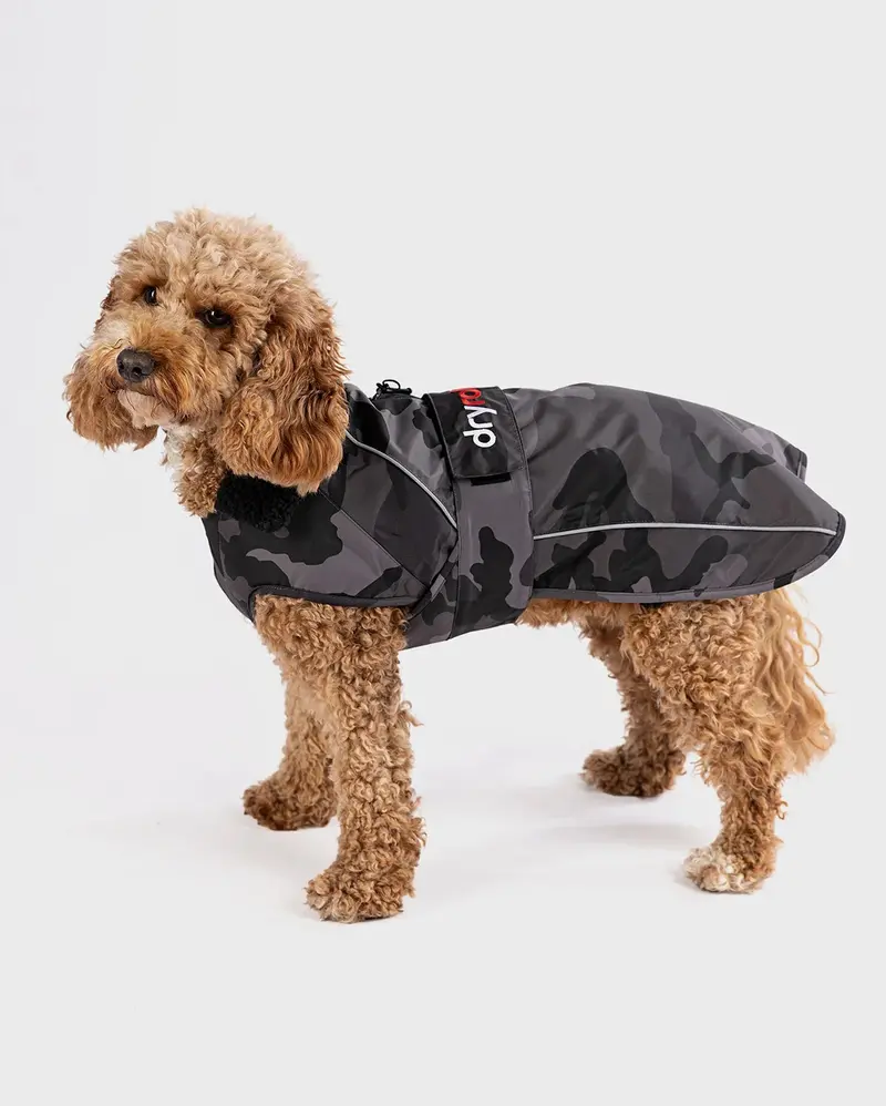 Camo-and-Black Dog Dryrobe Towel Robe