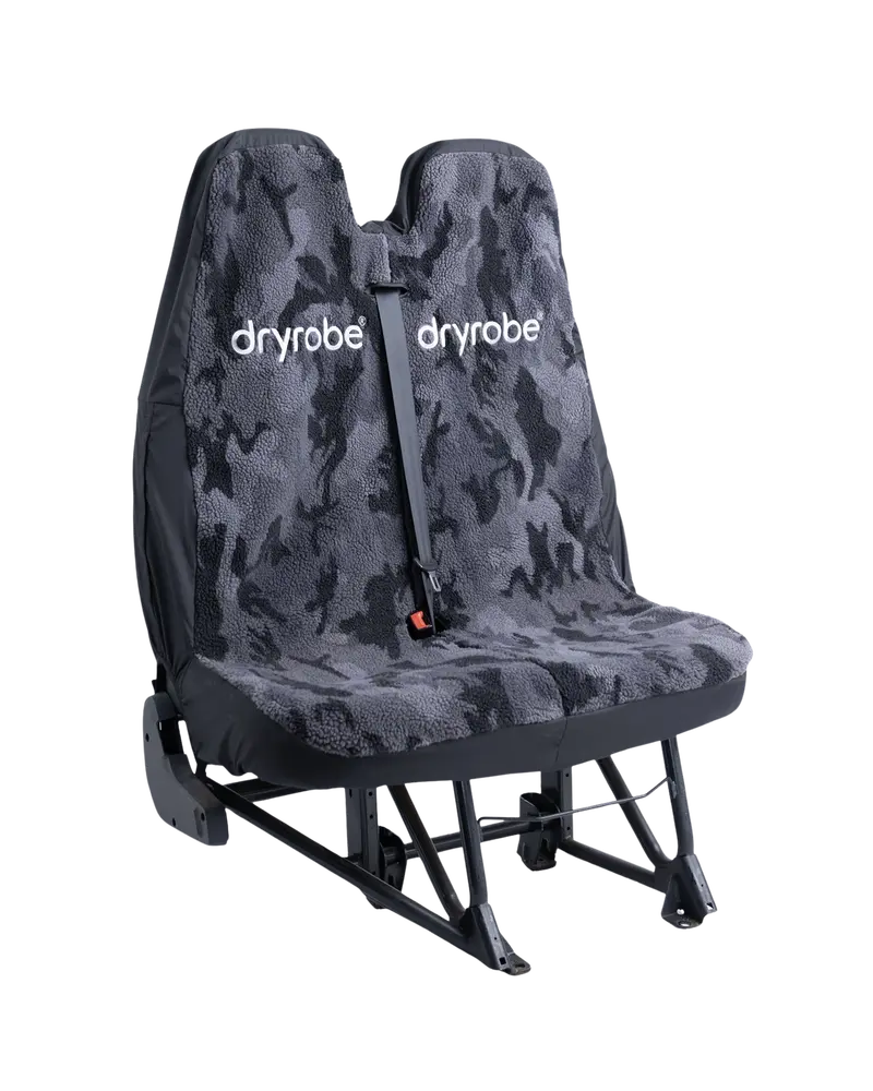 Camo and Black Double Car Seat Cover