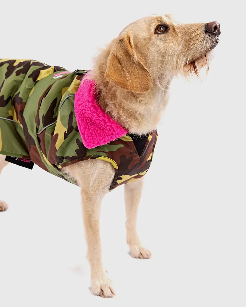 Camo and Pink Dog Dryrobe – Quick-Dry Pet Towel Robe