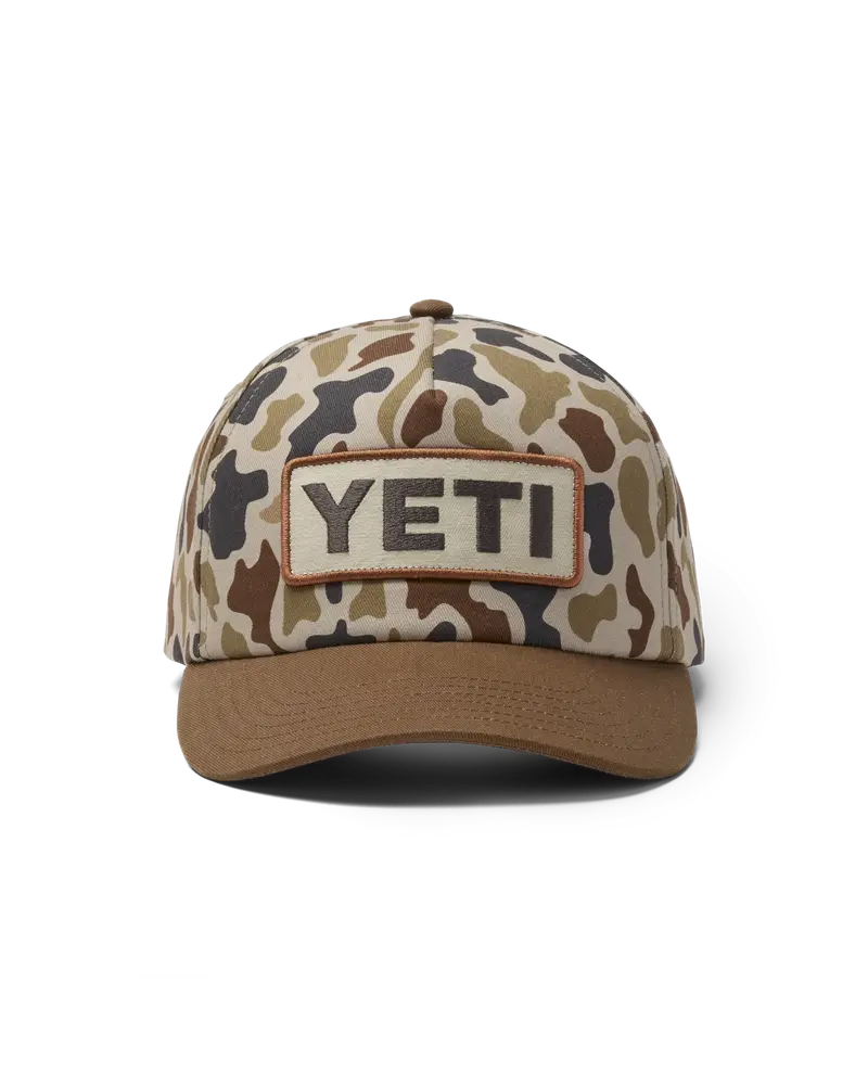Camouflage Woven Flat-Brim Snapback Cap