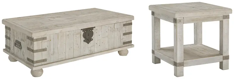 Carynhurst Wooden Table Set – Three-Piece Living Room Ensemble