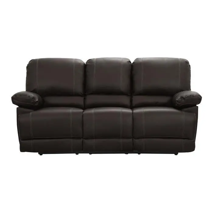 Cassville Dark Brown Double Reclining Sofa – 3-Seat Power Recliner
