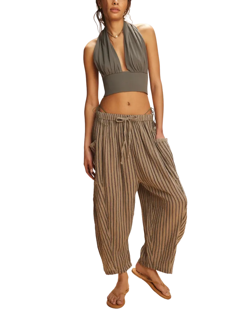 Charcoal Combo Striped Quinn Tailored Trousers