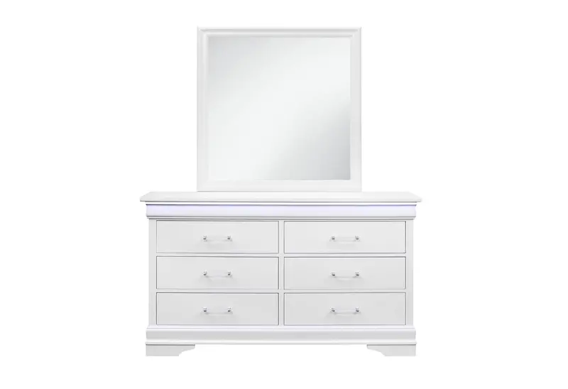 Charlie White Wall Mirror – Modern Bedroom Accent