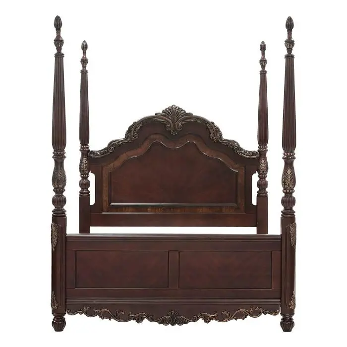 Cherry Deryn Park King Poster Bed – Stately Four-Post Bed Frame (Model 2243K-1EK*)