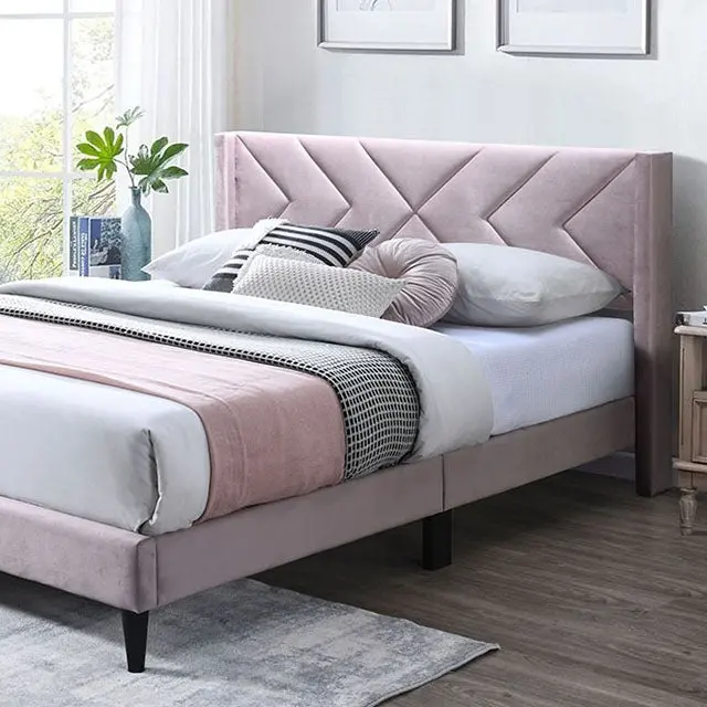 Cherry-Finished Queen Platform Bed