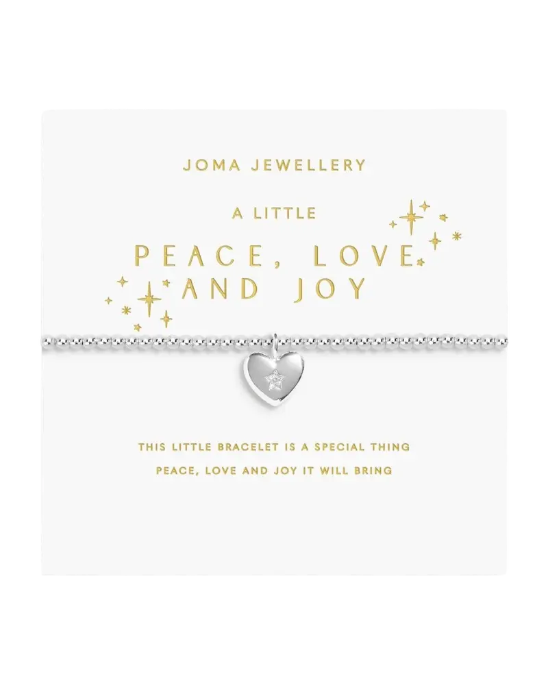 Christmas ‘Peace, Love & Joy’ Silver-Plated Holiday Bracelet