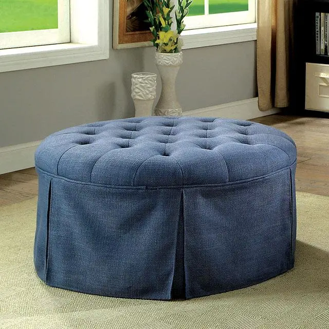 Claes Round Fabric Ottoman