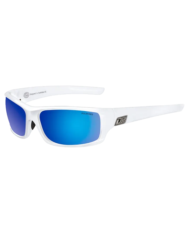Clank Polarized Sunglasses – White, Grey & Blue Fusion