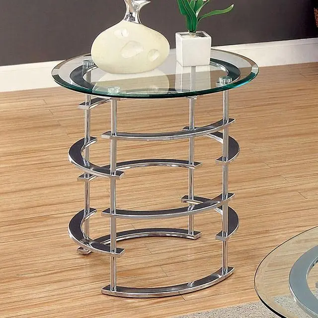 Clonmel Chrome-Finished End Table – Sleek Metallic Accent Piece