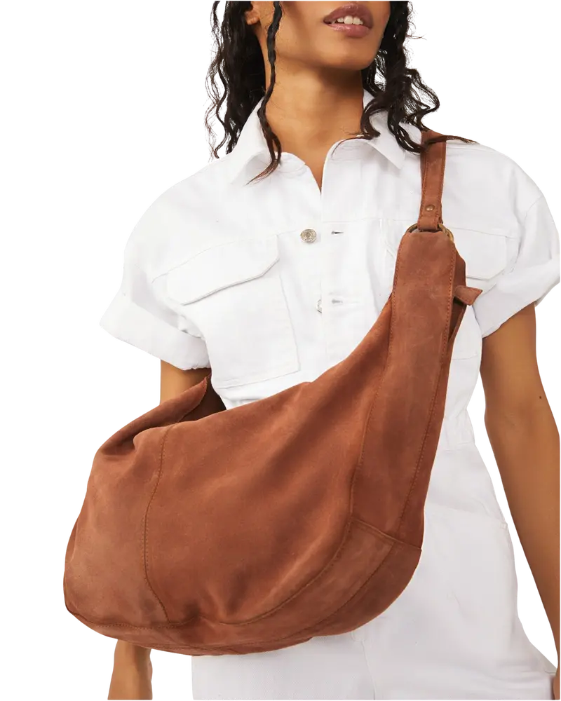 Coconut Shell Roma Suede Structured Tote Bag