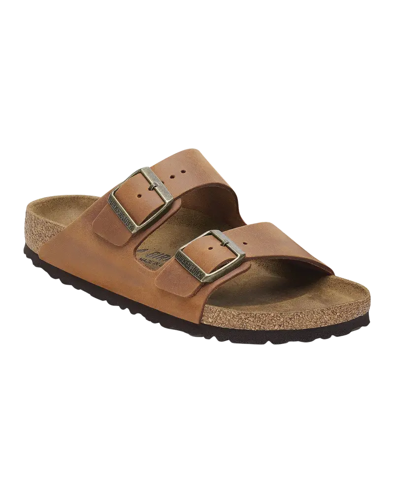 Cognac Arizona Natural Oiled Leather Sandals