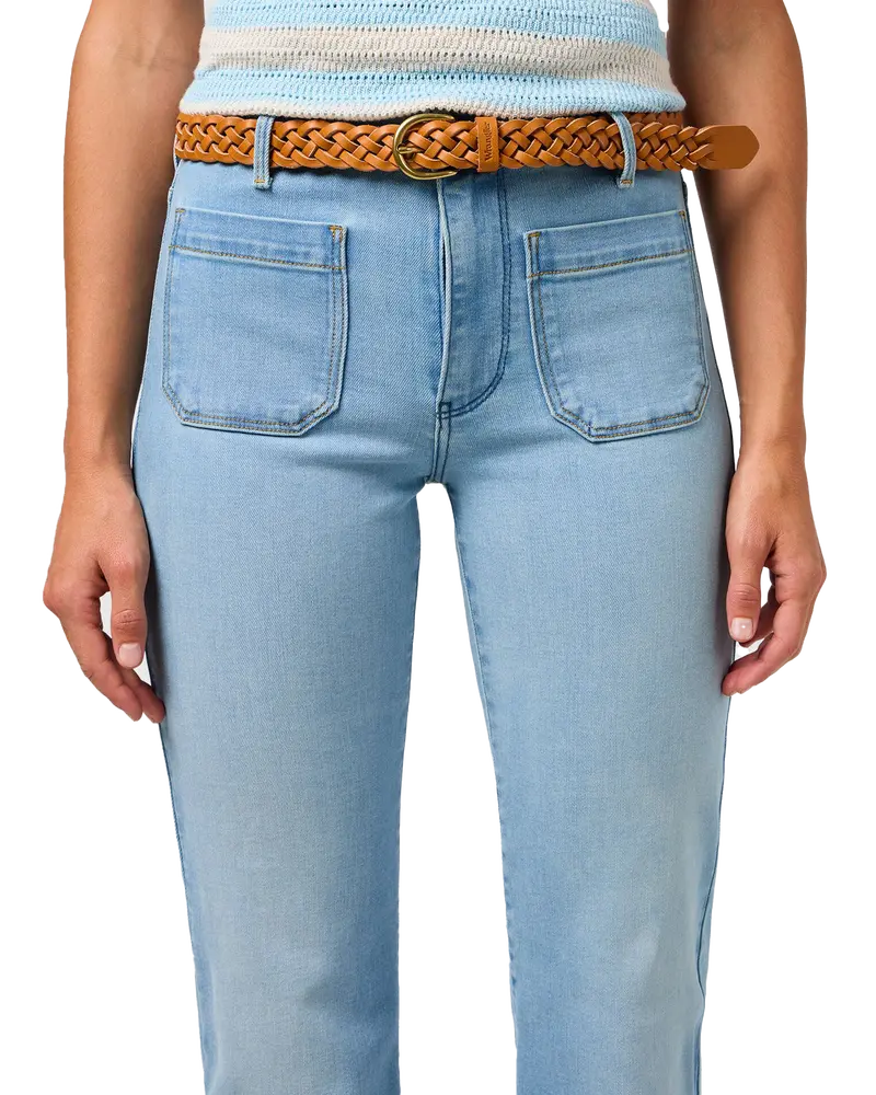 Cognac Leather Braided Dress Belt