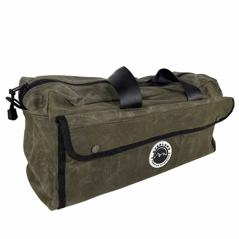 Compact #16 Waxed Canvas Duffle with Reinforced Handle and Adjustable Straps