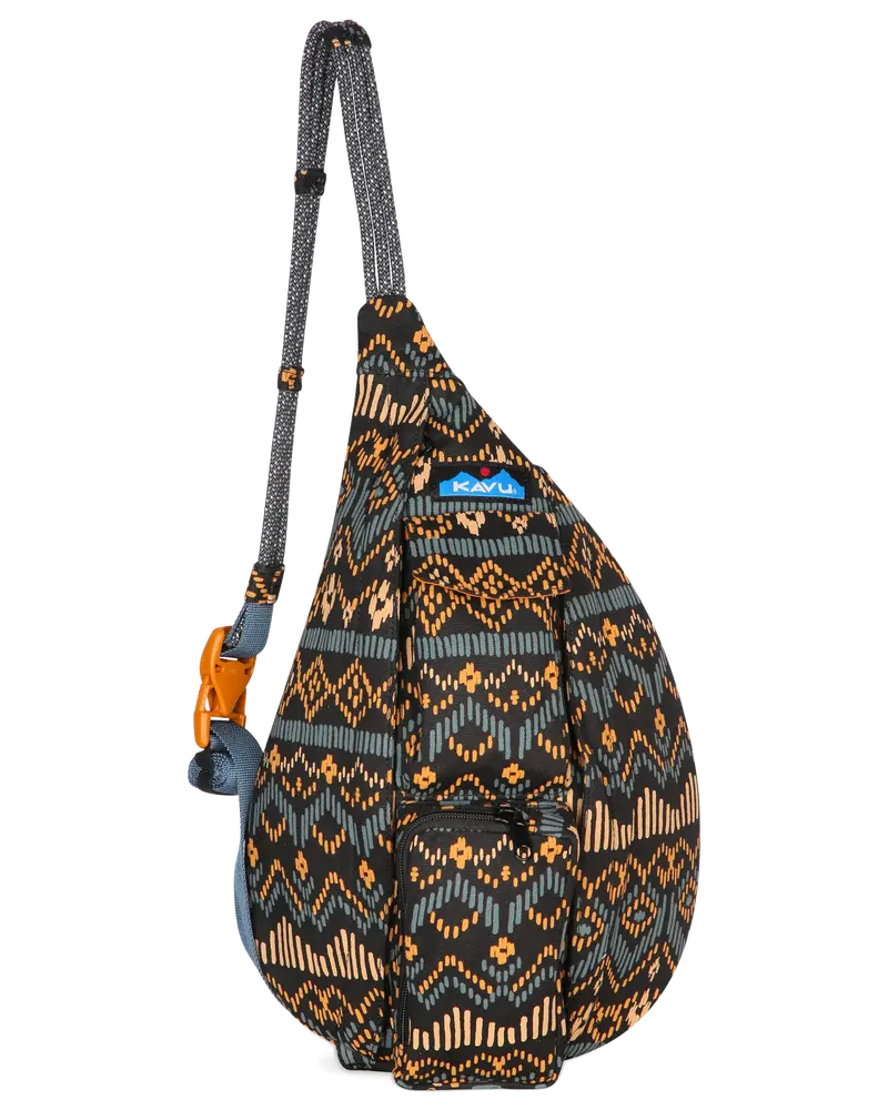 Compact Rope-Trimmed Bag – Chalet Holiday Colorway