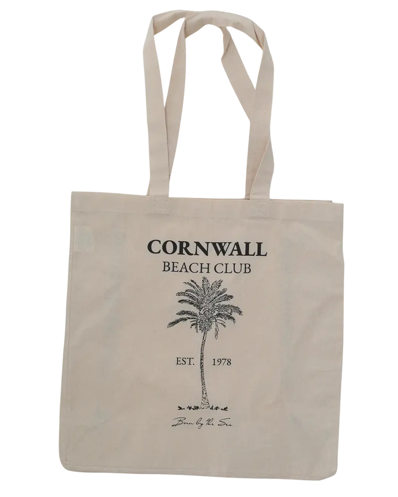 Cornwall Beach Club Themed Shopper Bag – Natural Canvas