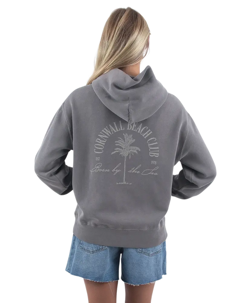 Cornwall Palm Faded Grey Hoodie