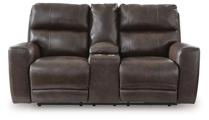 Crossplex Power Reclining Loveseat with Center Console – Dual Recline Seating