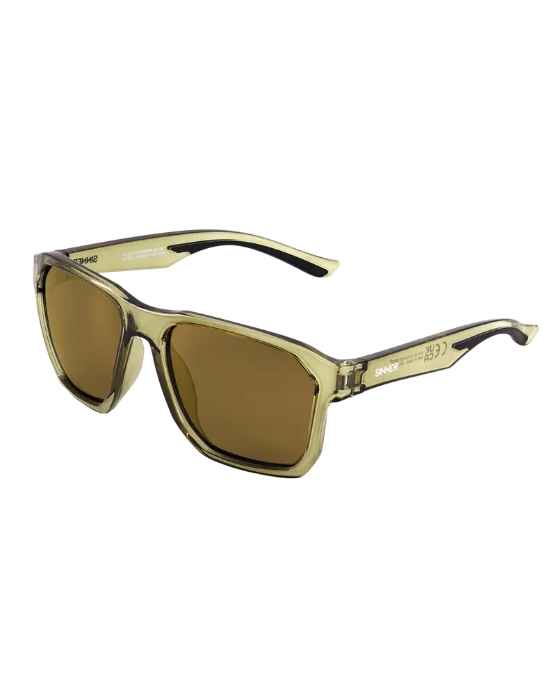 Cupu Polarized Sunglasses – Olive & Matte Black Frame with Sintec Gold Mirror Lenses