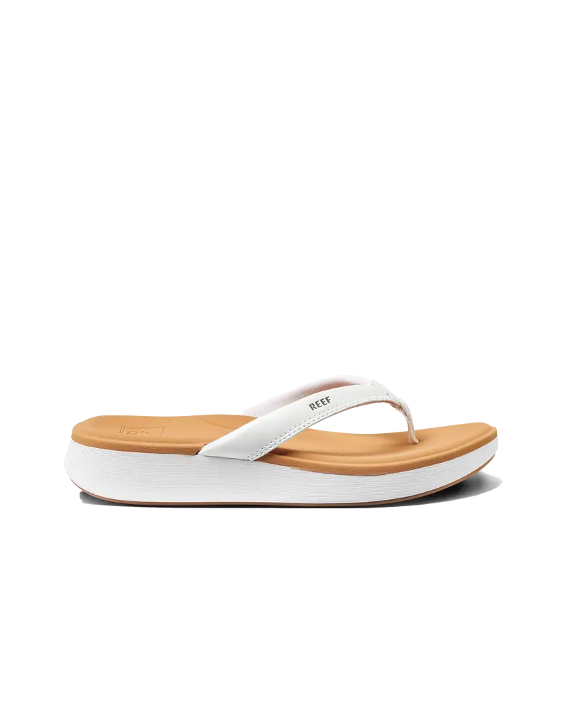 Cushion Cloud White and Tan Flip Flops