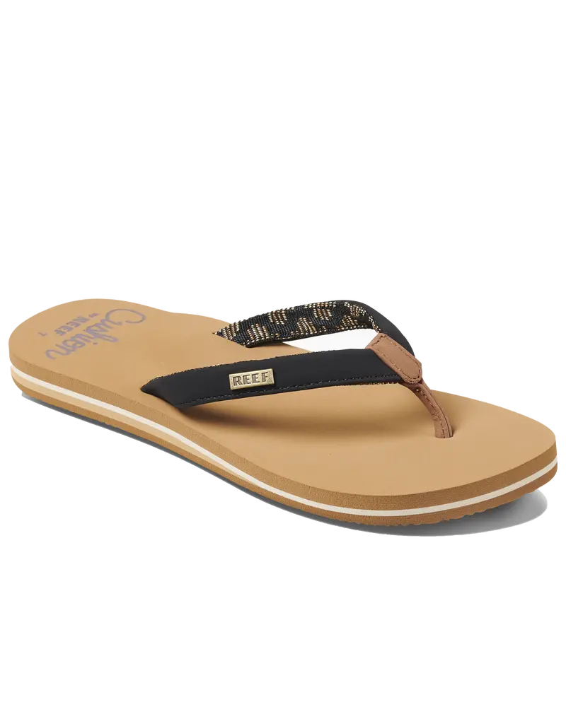 Cushion Sands Flip-Flops – Black and Tan Dual-Tone