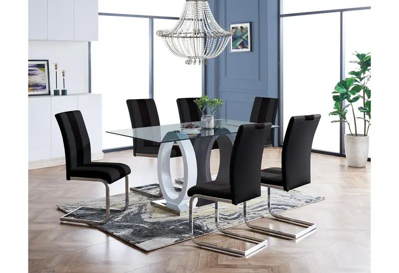 D1628DT Dining Table & D915DC Dining Chairs – Black Set