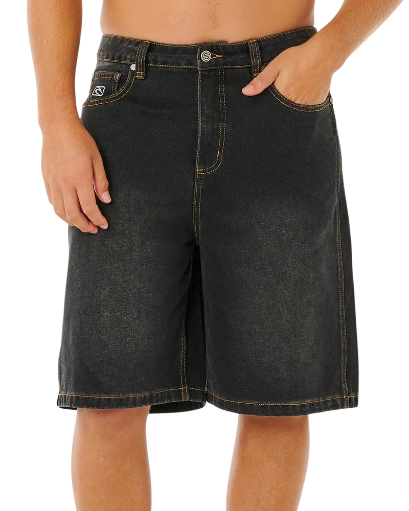 Dark Acid Black Inner Visions Denim Walkshorts