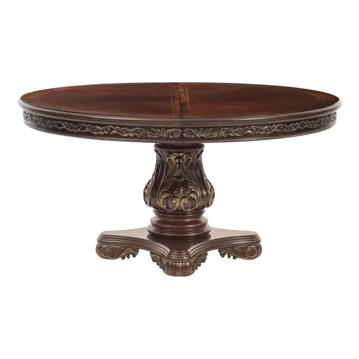 Dark Cherry Deryn Park Round Dining Table – 60″ Extendable Top (Model 2243-76*)