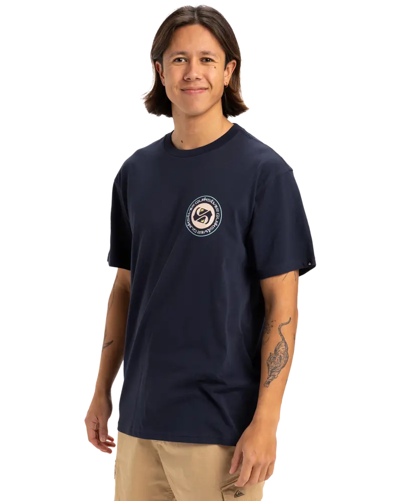 Dark Navy Circle Back Modern Graphic Tee