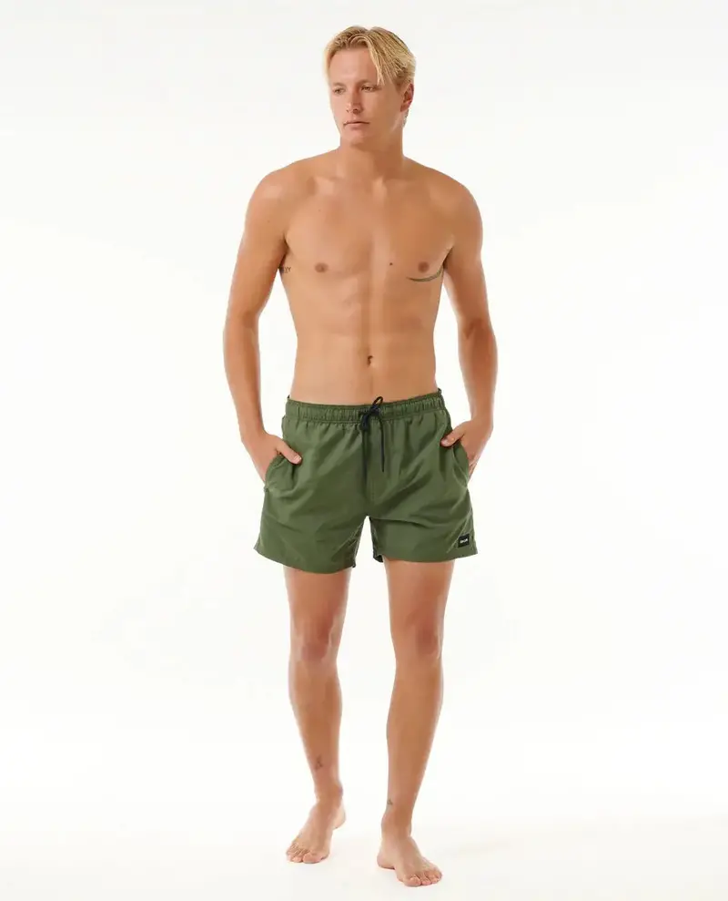 Dark Olive Offset Volley Shorts