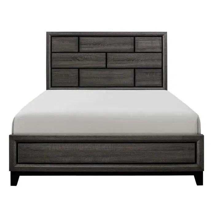 Davi Gray Queen Panel Bed with Clean Lines and Durable Finish – Model 1645-1