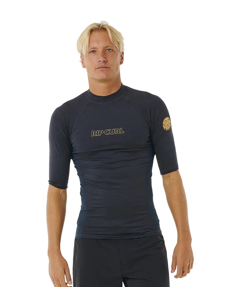 Dawn Patrol UPF Rash Vest – Navy Marle, Short Sleeve