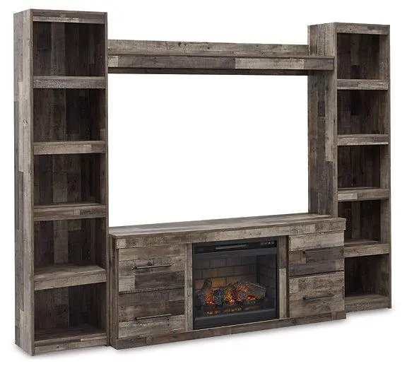 Derekson 4-Piece Entertainment Center Featuring Electric Fireplace