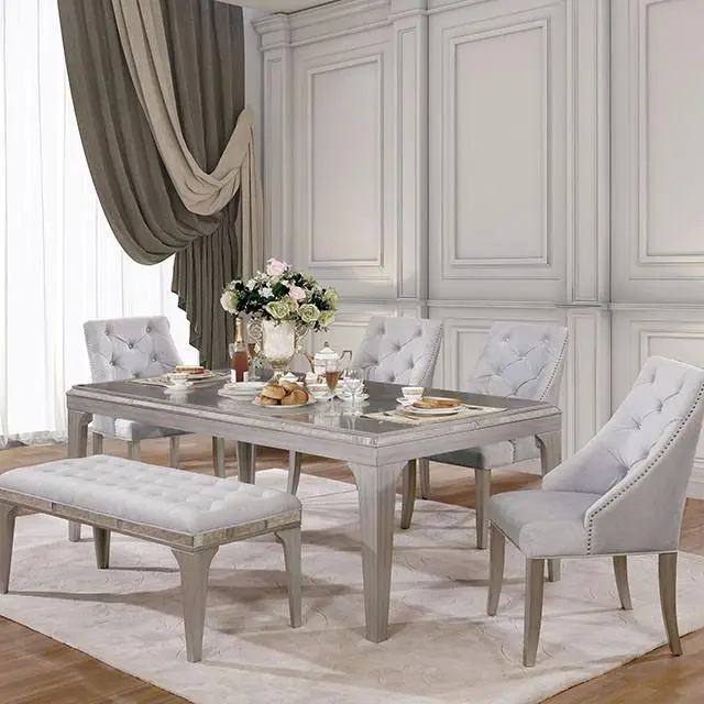 DIOCLES Silver and Gray Dining Table