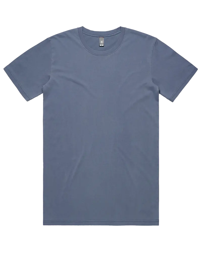 Distressed Faded Blue Cotton T-Shirt