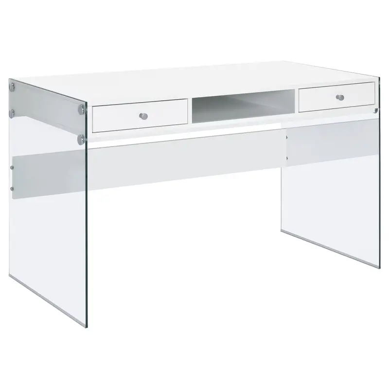 Dobrev Compact Writing Desk with Drawers and Flip-Down Front Panel