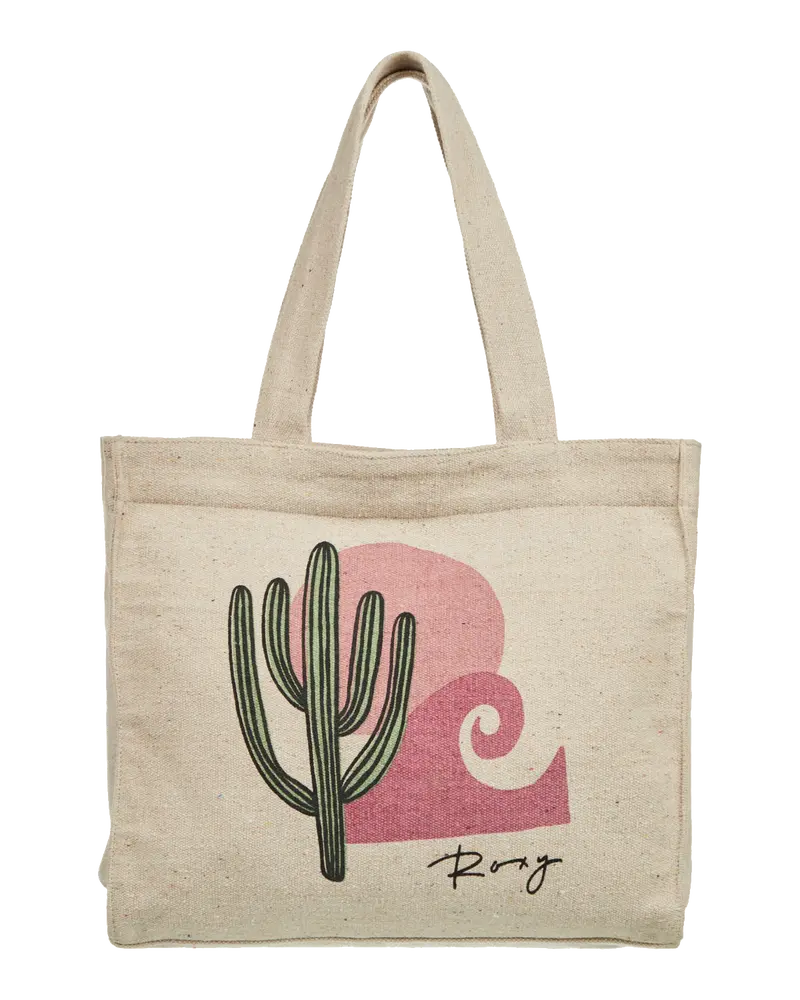 Drink the Wave Natural Canvas Beach Tote