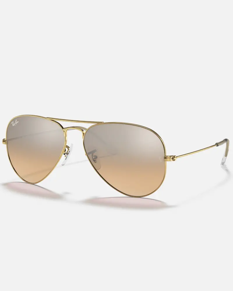 Dual-Tone Gold and Silver Aviator Sunglasses